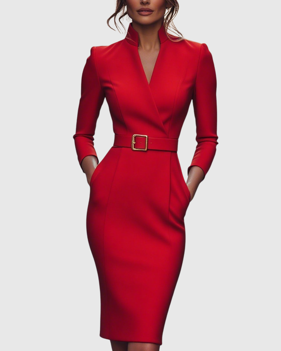 Clarivelle - Elegant Midi Dress