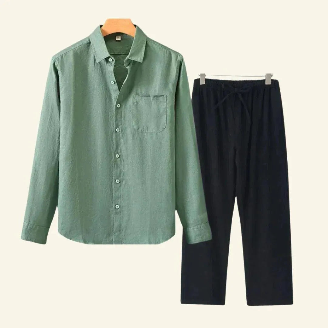 Caelric - Linen Mens Shirt And Trousers Set
