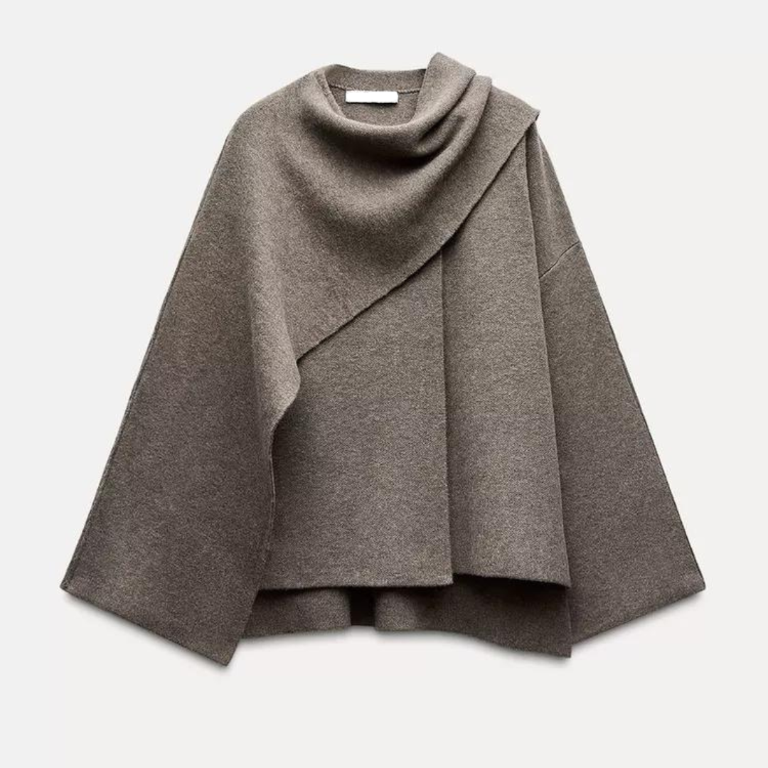 Emmeline – Women’s Asymmetrical Wool Poncho