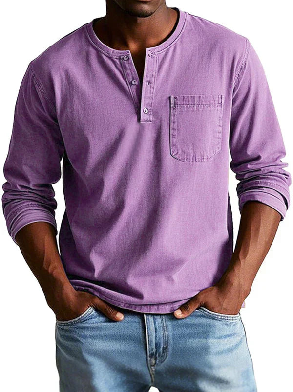 Erick – Herre Casual Langærmet Henley Shirt