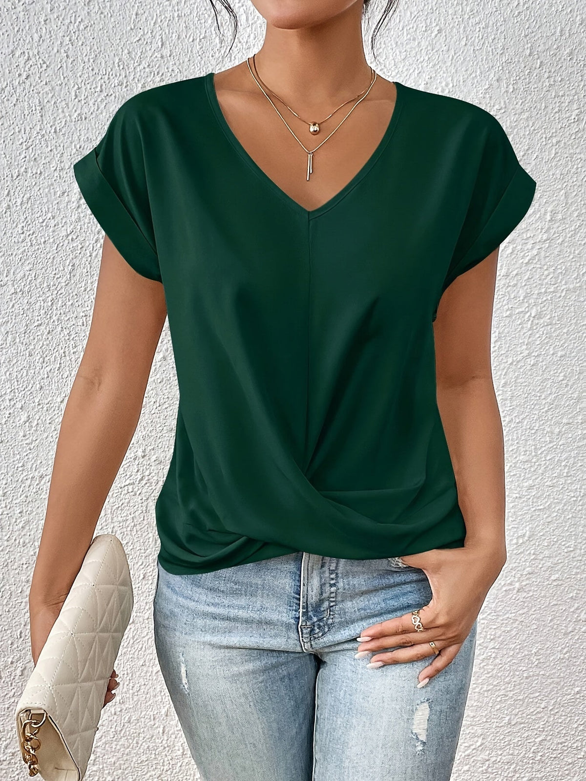 Nadia – Komfortabel dame T-shirt med hjerteudskæring