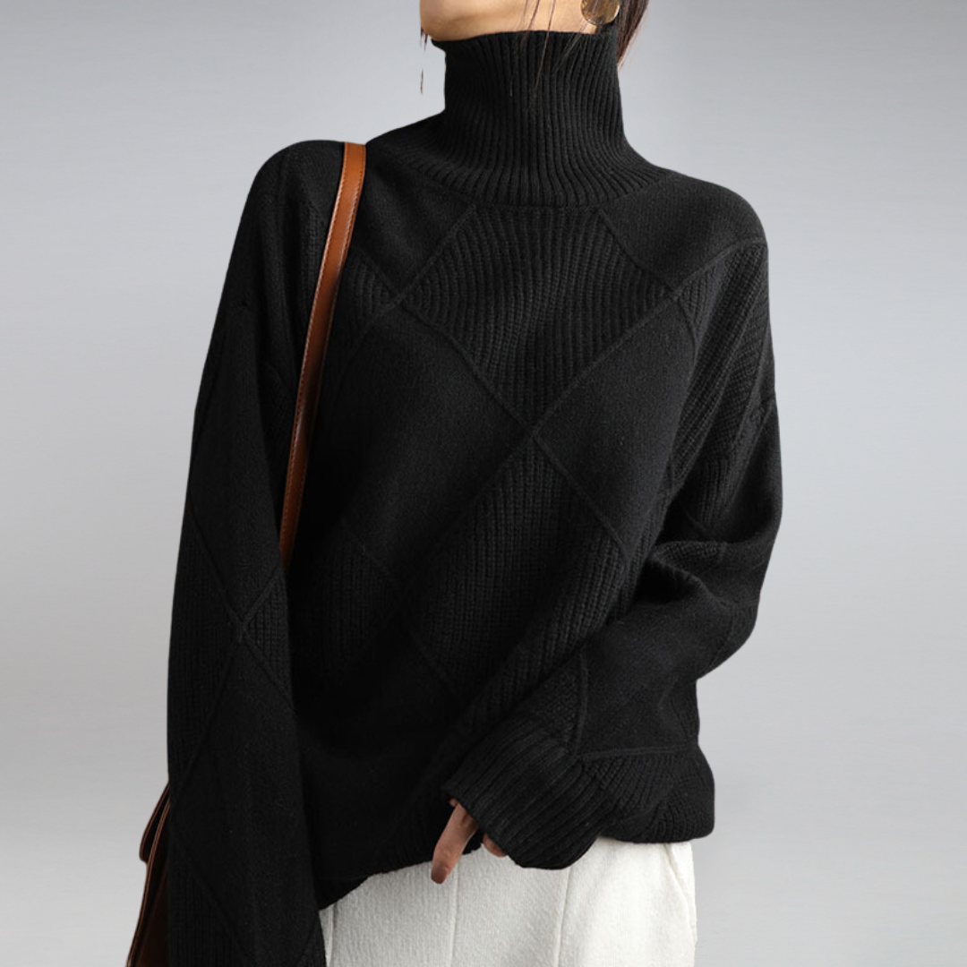 Evelora – Maglione a collo alto in cashmere per donna