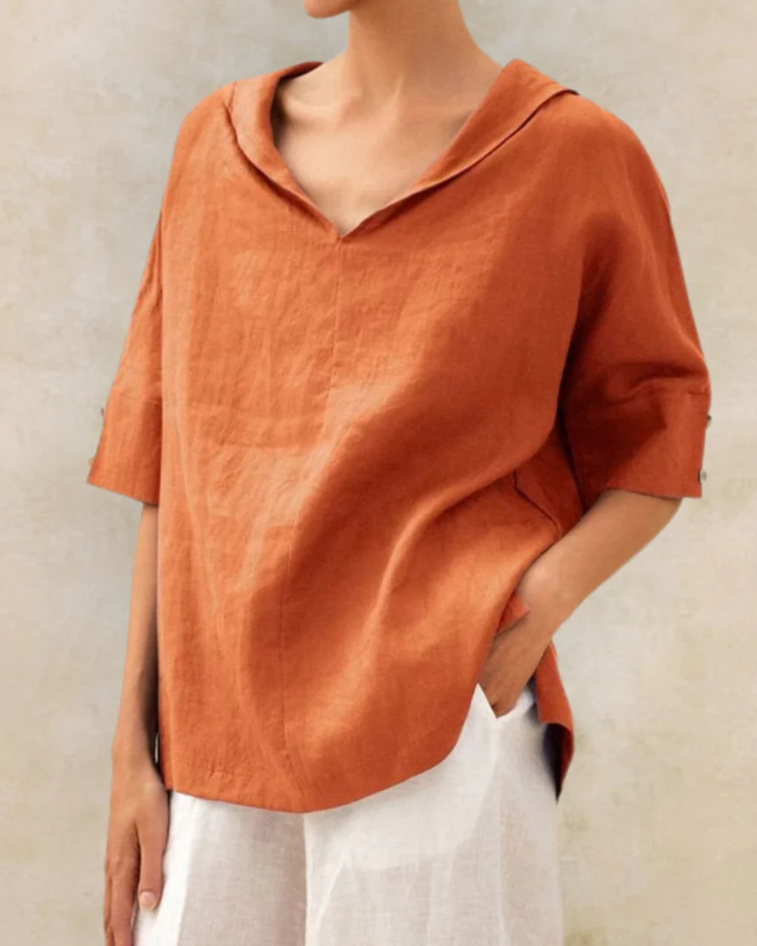 Zaylora - Leinenbluse für Damen Frühling Sommer