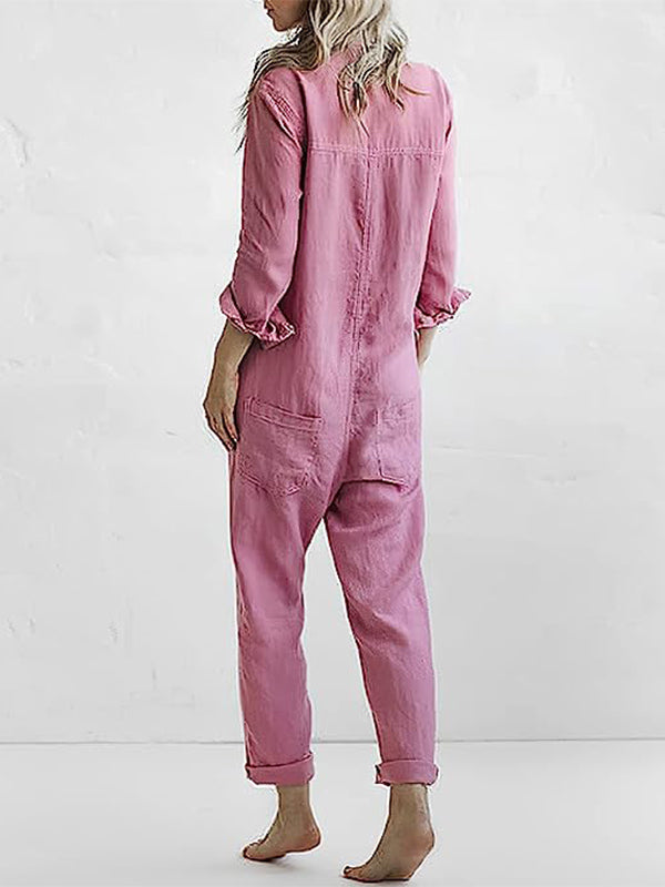 Amandine - Casual Long Sleeve Jumpsuit