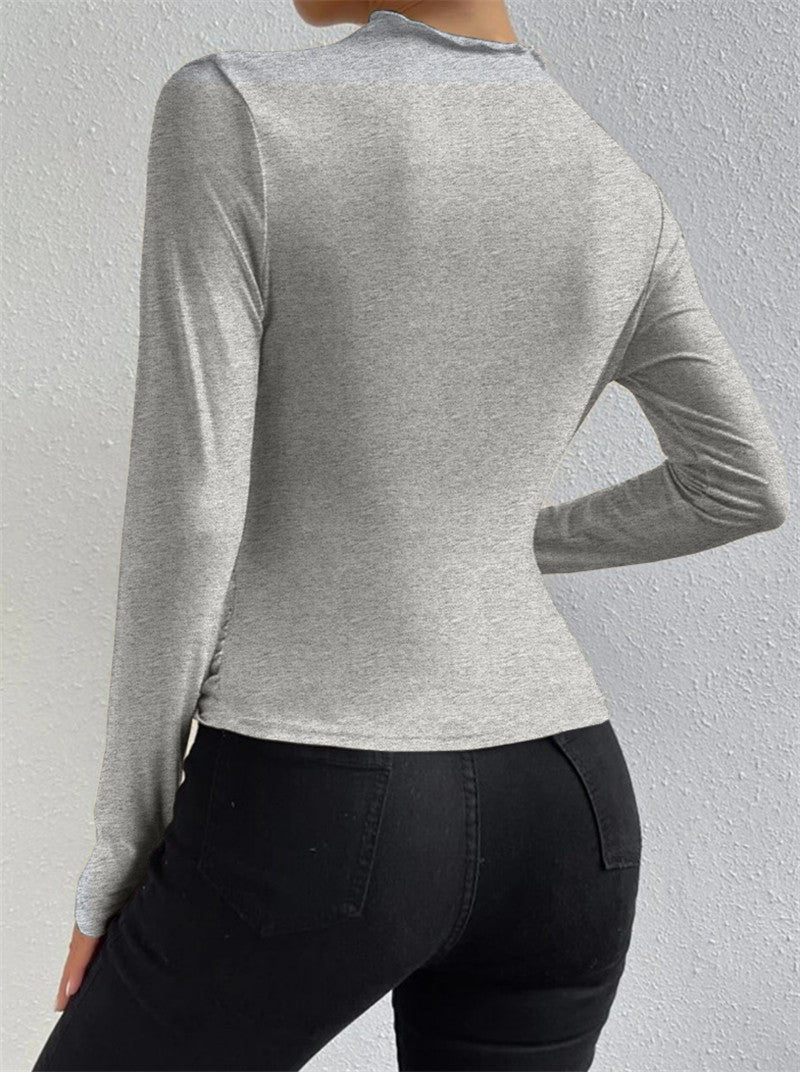Elowara - Ruched Long Sleeve Top