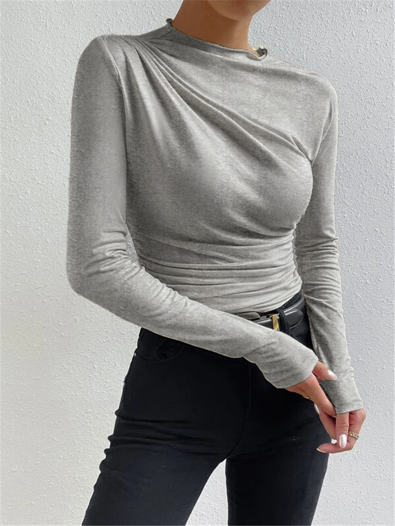 Elowara - Ruched Long Sleeve Top