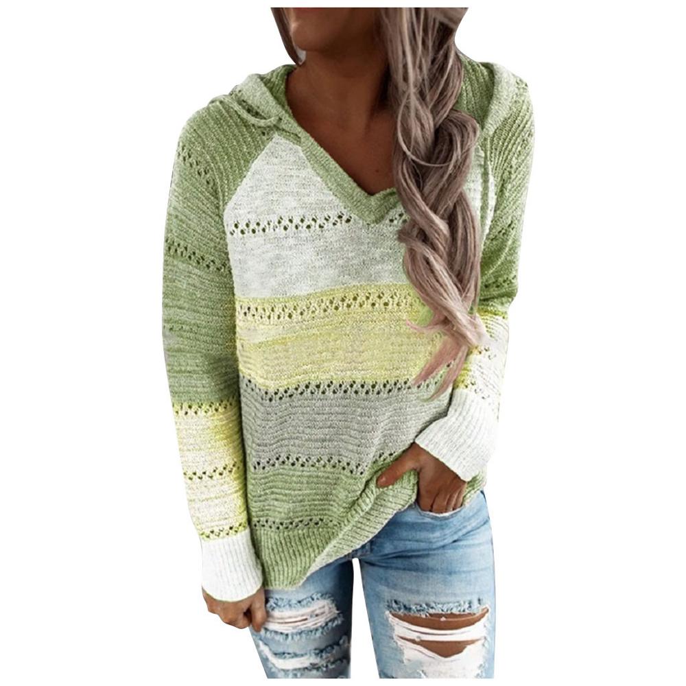 Solenne – Felpa lavorata a maglia bohemien da donna con scollo a V