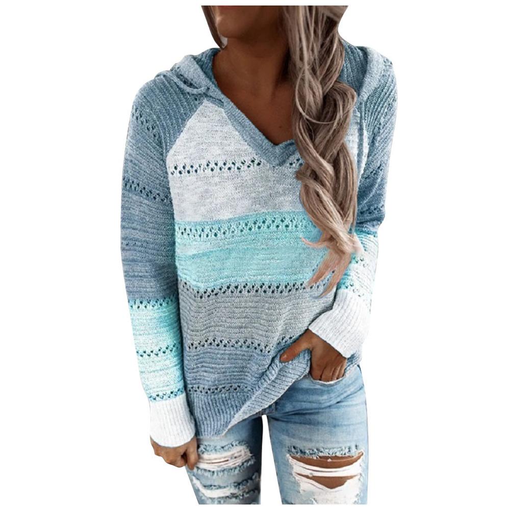 Solenne – Felpa lavorata a maglia bohemien da donna con scollo a V