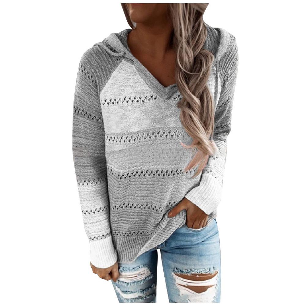 Solenne – Felpa lavorata a maglia bohemien da donna con scollo a V