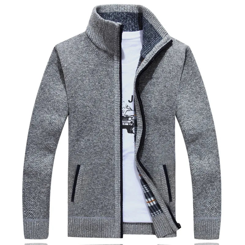 Thoran – Herren Reißverschluss-Pullover mit kariertem Futter