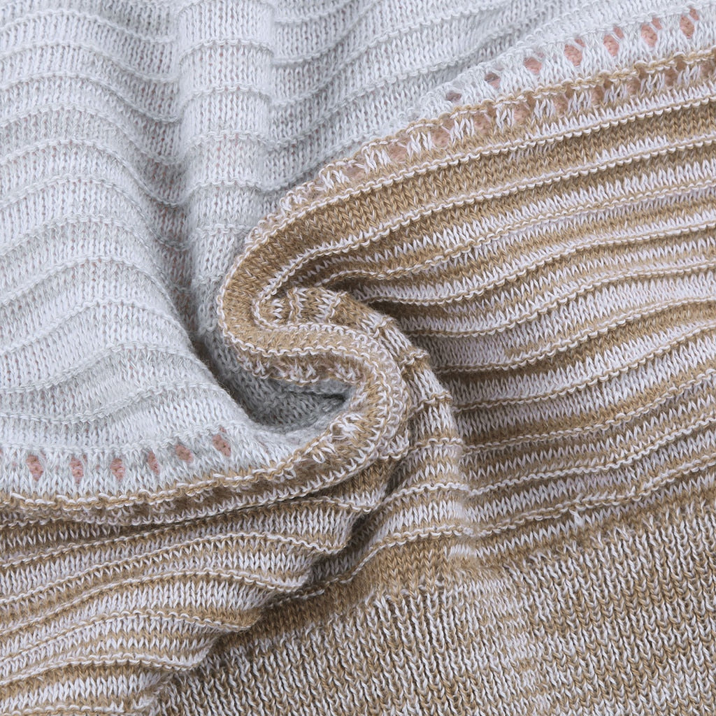 Solenne – Felpa lavorata a maglia bohemien da donna con scollo a V