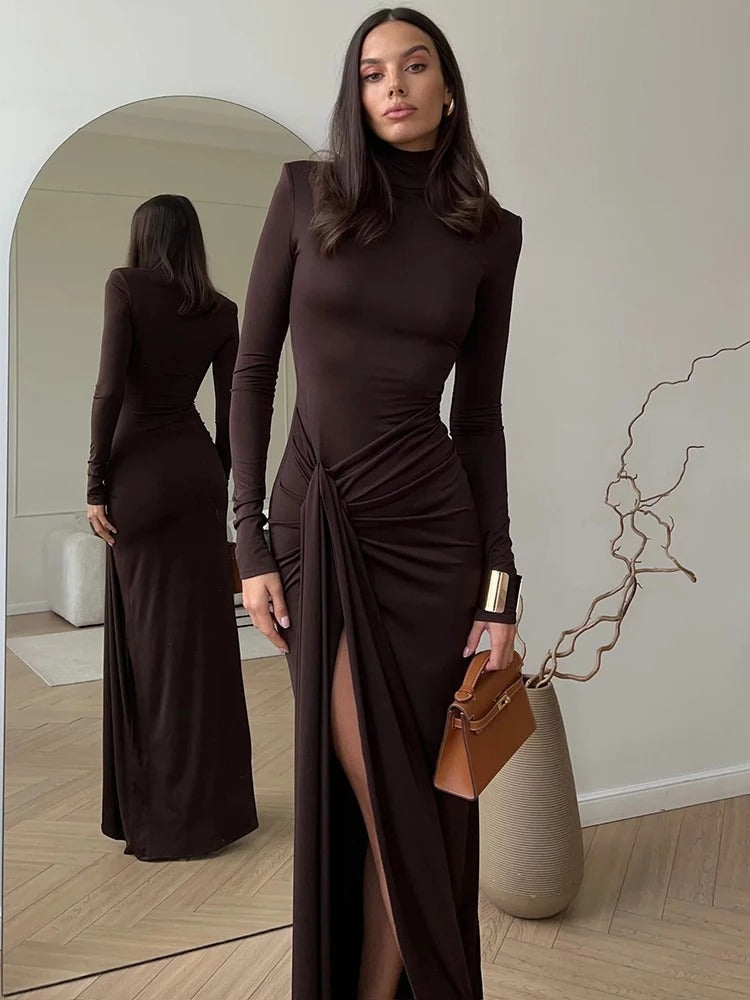 Lunarie - Ráncolt elegáns maxi ruha