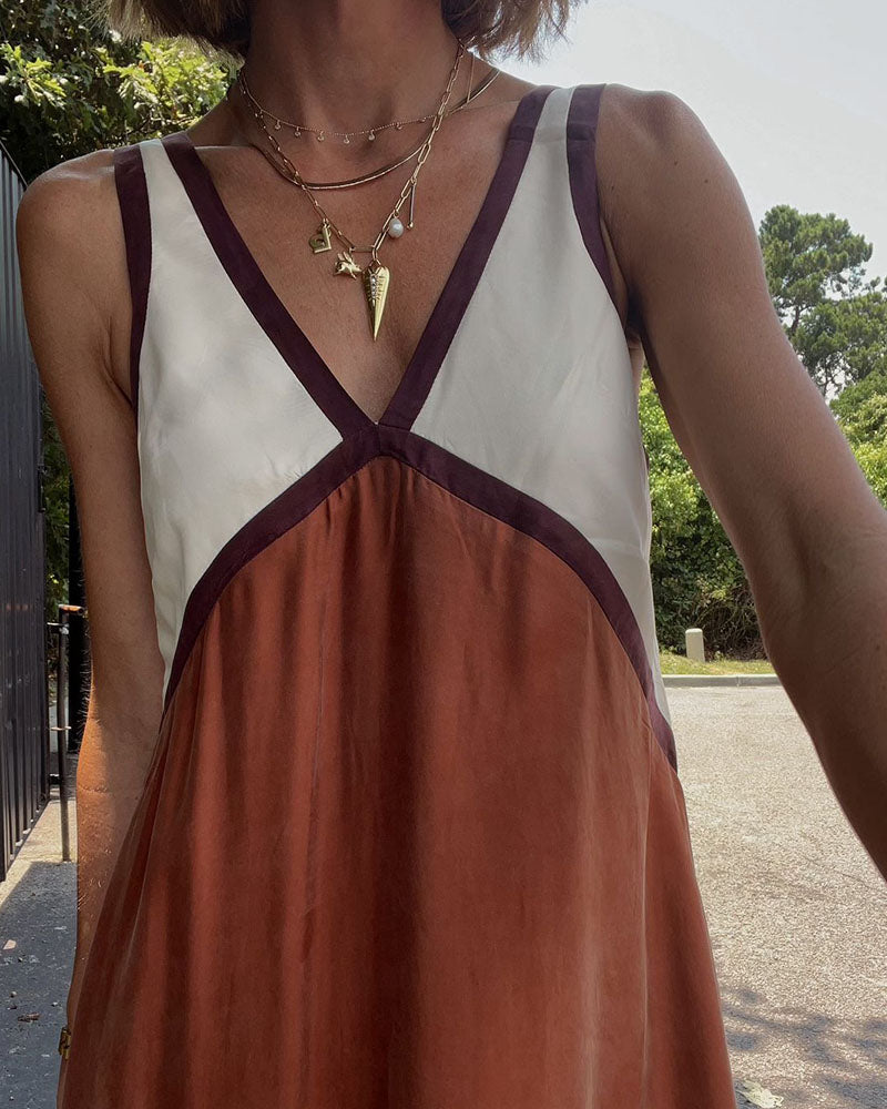 Lunévie - Contrast Flow Maxi ruha