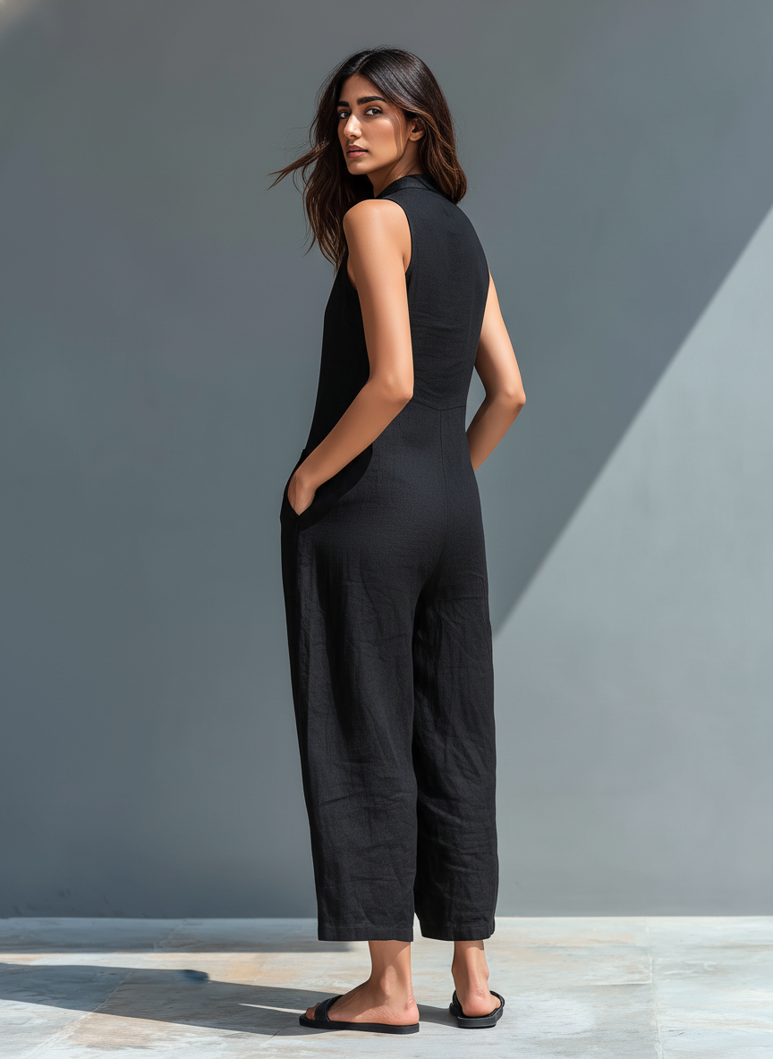 Claudia – Salopetă minimalistă pentru femei din in