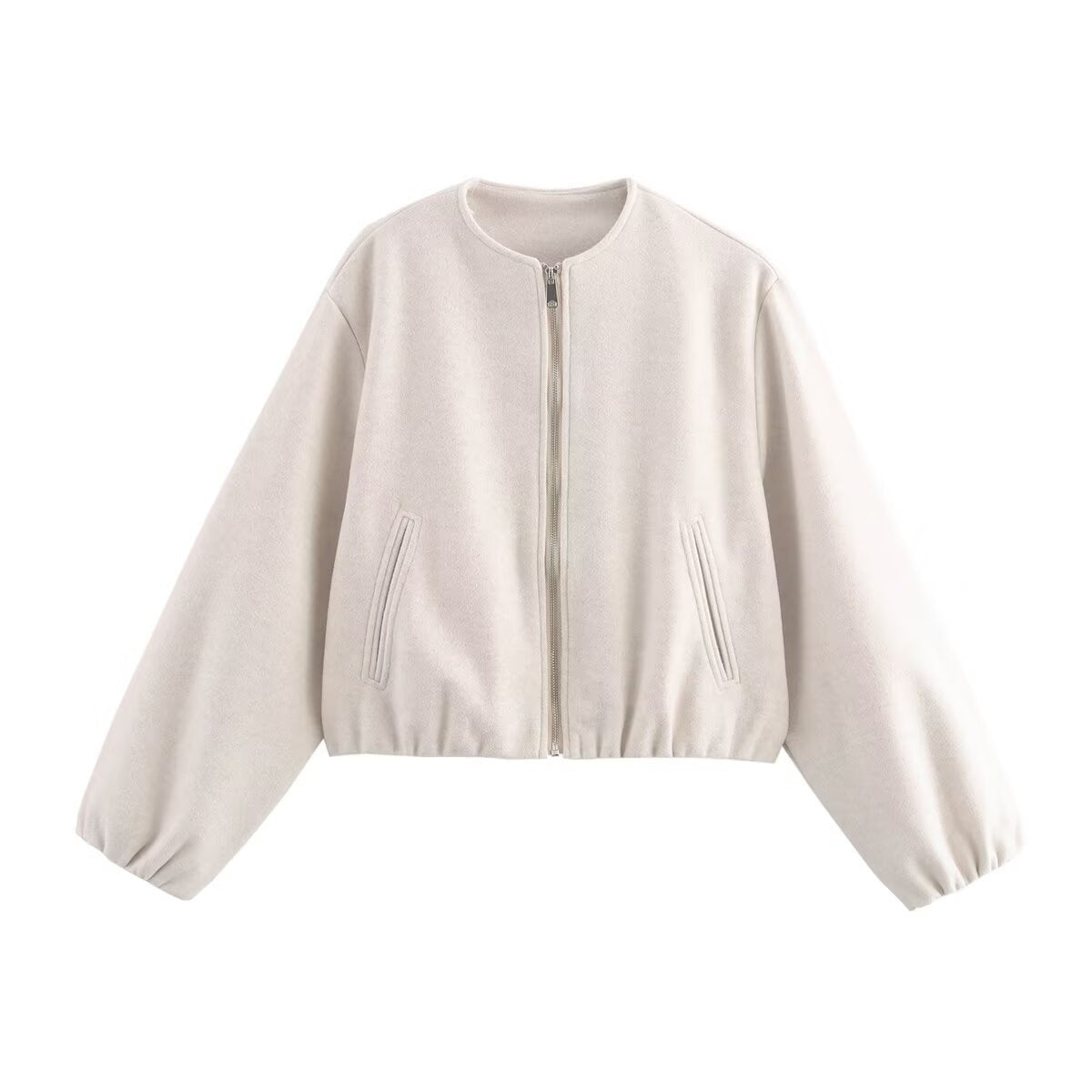 Valenciann - Womens Bomber Jacket With High Collar And Side Pockets