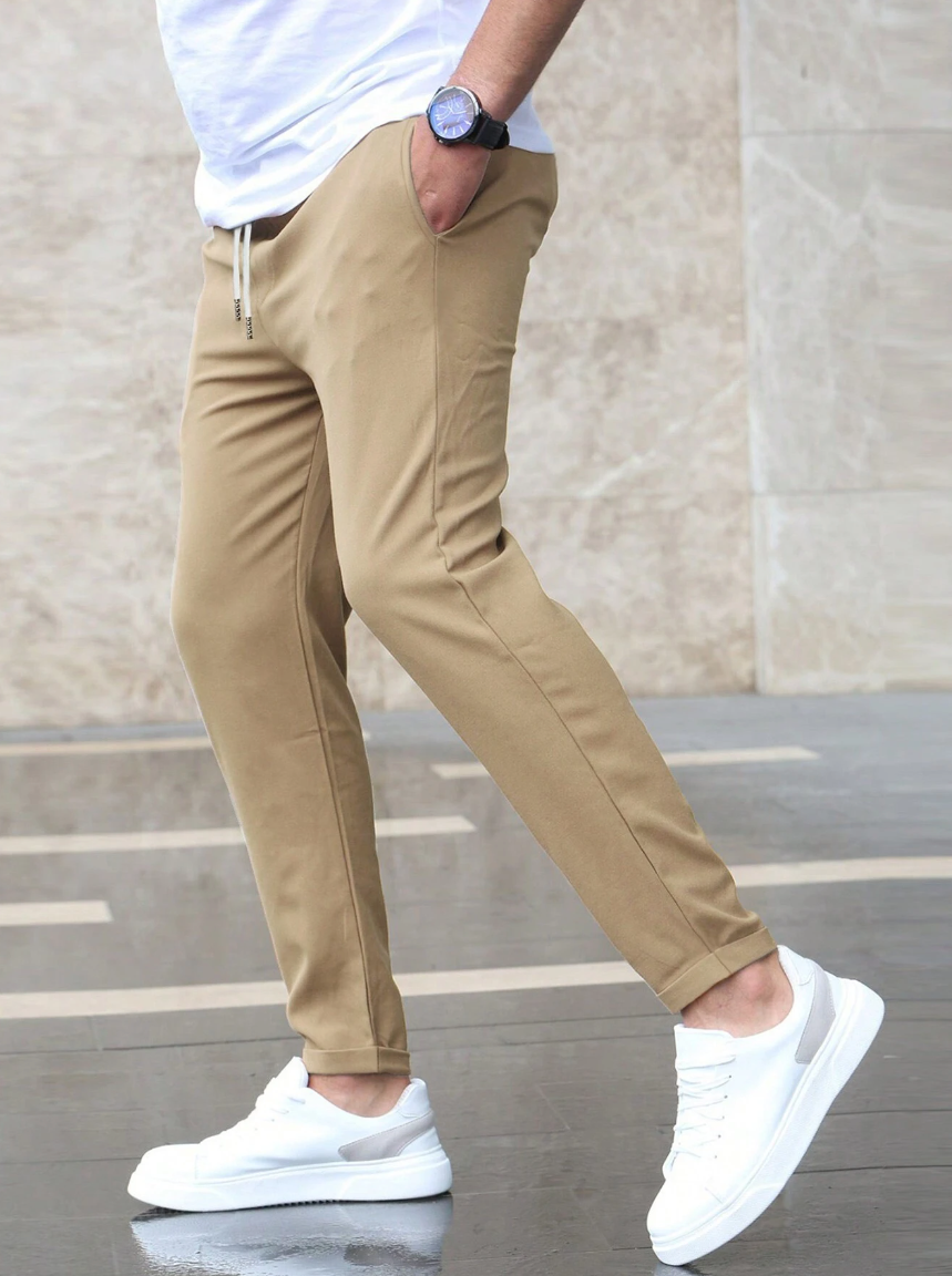 Ronviero – Pantaloni sport bărbătești cu croială strâmtă și șnur de ajustare