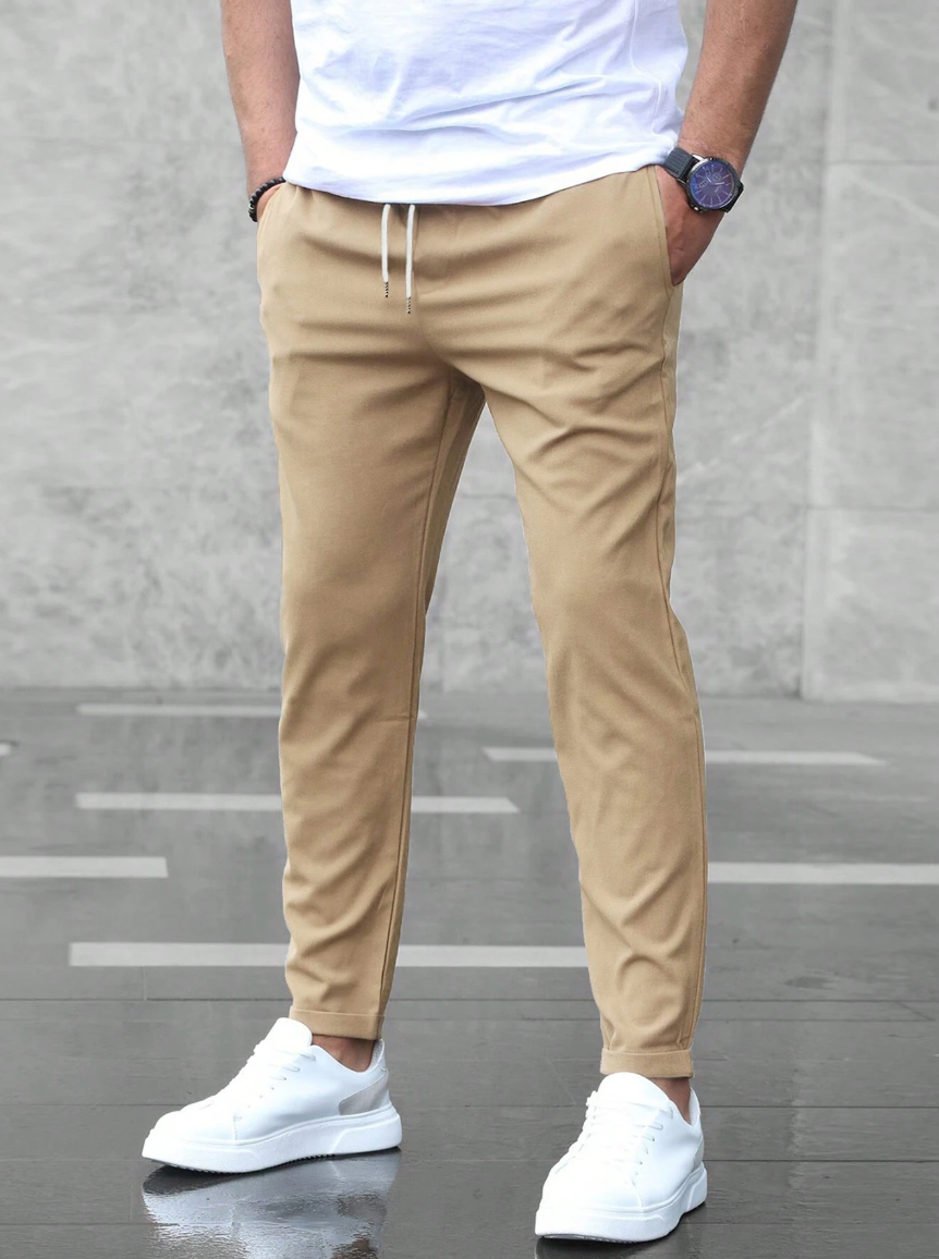 Ronviero – Pantaloni sport bărbătești cu croială strâmtă și șnur de ajustare