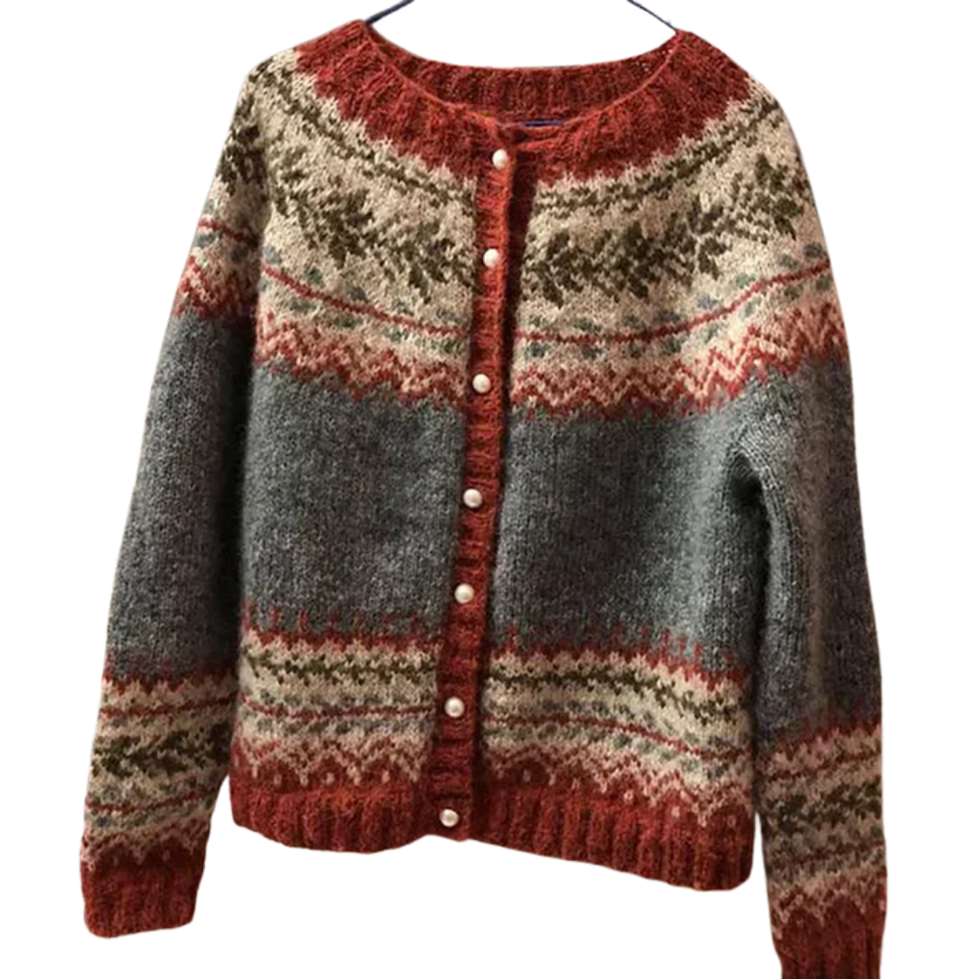 Rosaline – Damen Vintage Strickcardigan mit Knöpfen