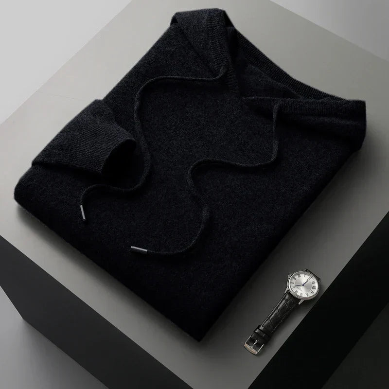 Felpa con cappuccio da uomo - Modello ampio a girocollo