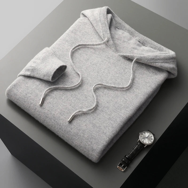 Felpa con cappuccio da uomo - Modello ampio a girocollo