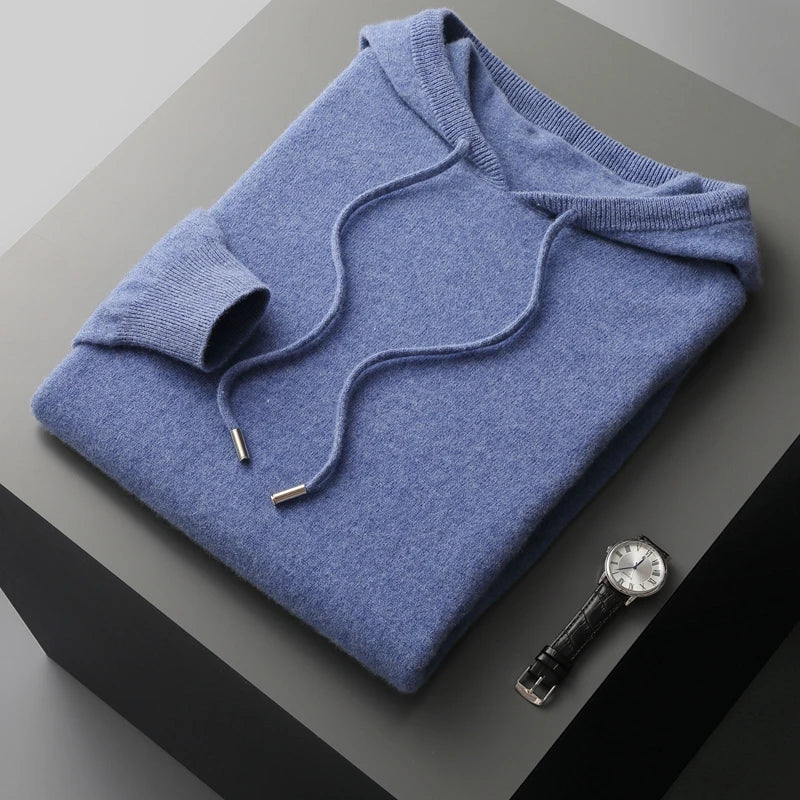 Felpa con cappuccio da uomo - Modello ampio a girocollo