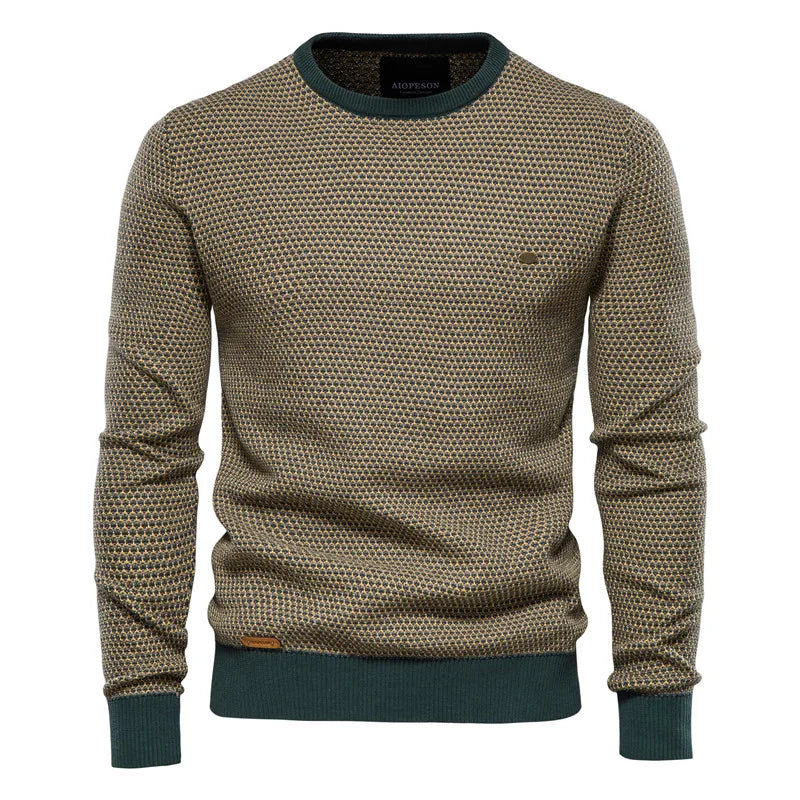 Caelen – Men’s Knit Sweater with Geometric Pattern