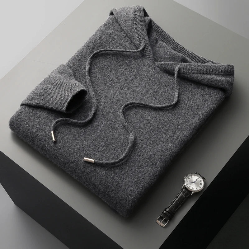 Felpa con cappuccio da uomo - Modello ampio a girocollo