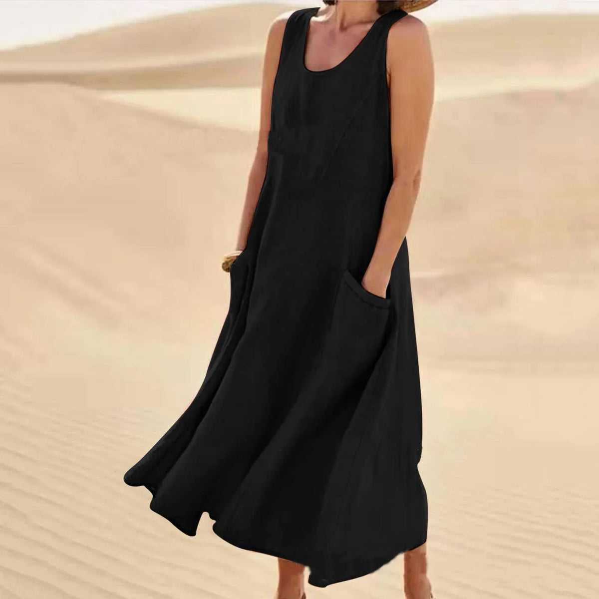 Sylira - Langes Kleid mit Taschen