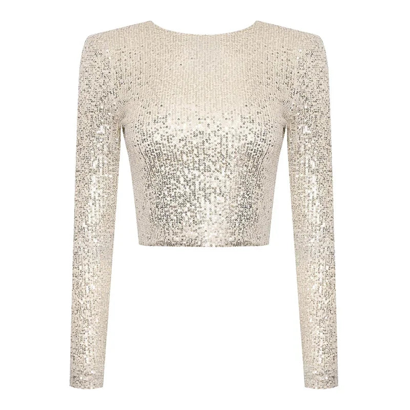 Alessia - Sequin Cropped Top