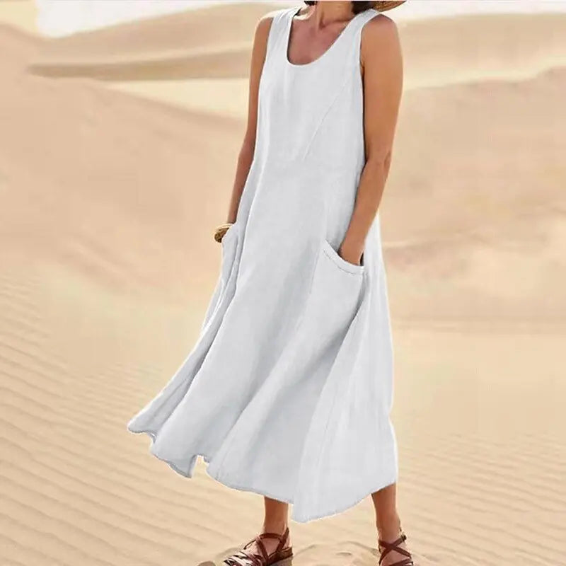 Sylira - Langes Kleid mit Taschen