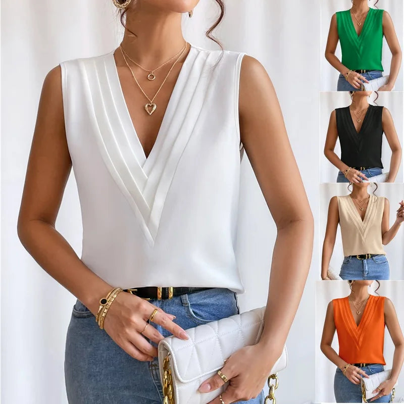 Minna - Elegante ärmellose Damenbluse