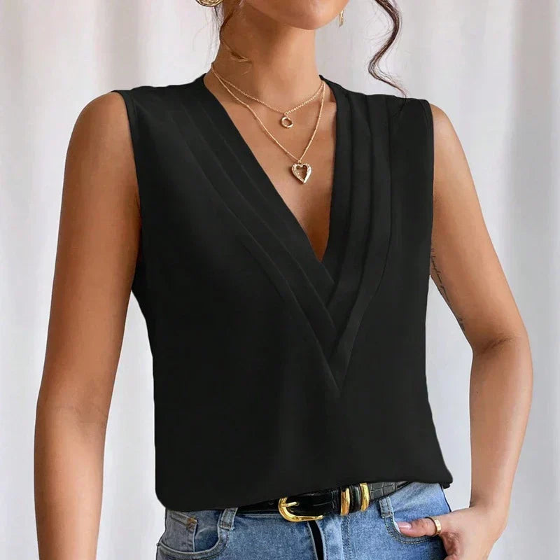 Minna - Elegante ärmellose Damenbluse