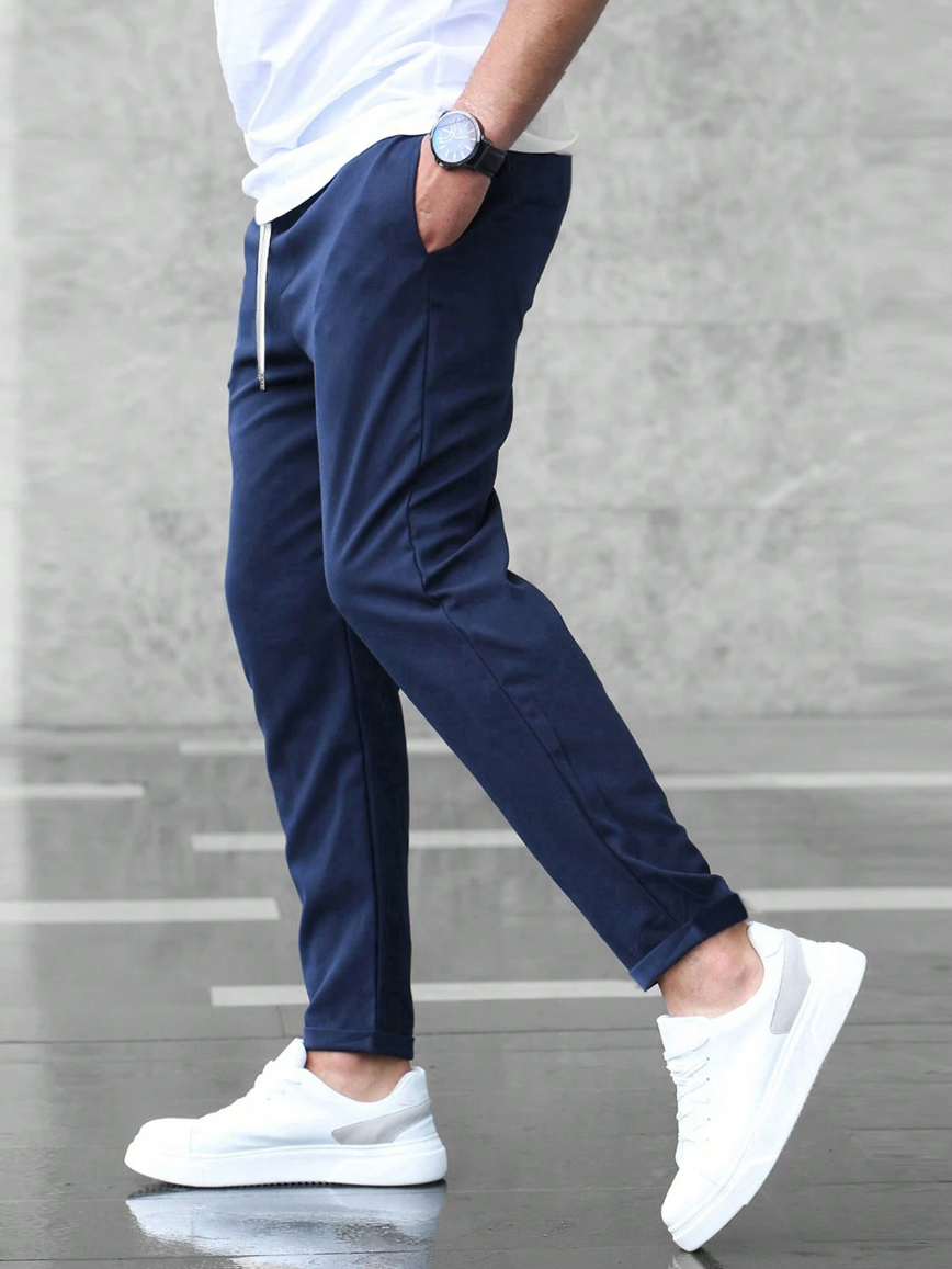 Ronviero – Pantaloni sport bărbătești cu croială strâmtă și șnur de ajustare