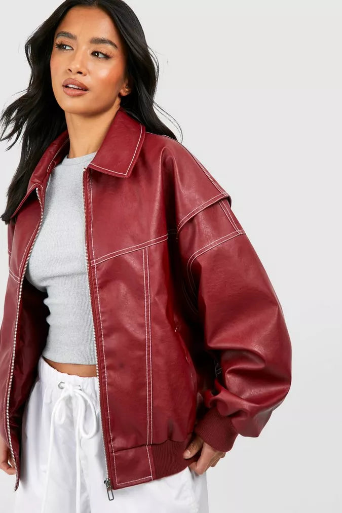 Valerique - Red Oversized Womens Jacket