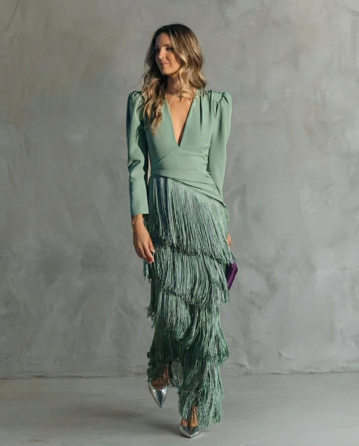 Levandra – Elegant Fringe Midi Dress