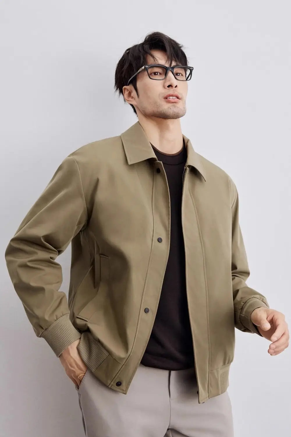Alonzo – Herren Frühlingsjacke mit Kragen und Taschen