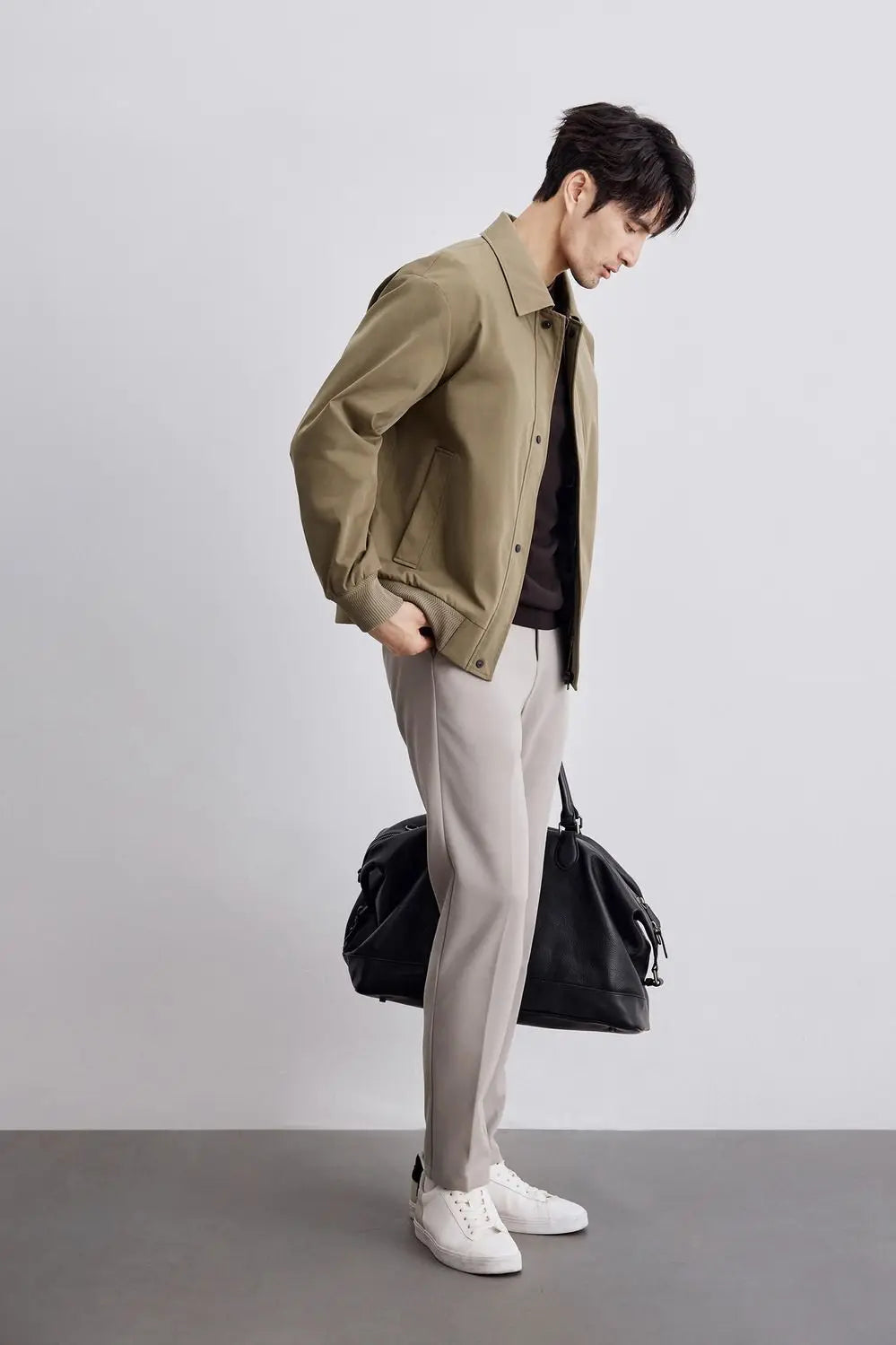 Alonzo – Herren Frühlingsjacke mit Kragen und Taschen