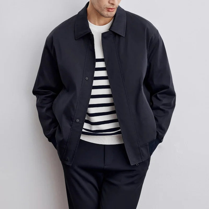 Alonzo – Herren Frühlingsjacke mit Kragen und Taschen