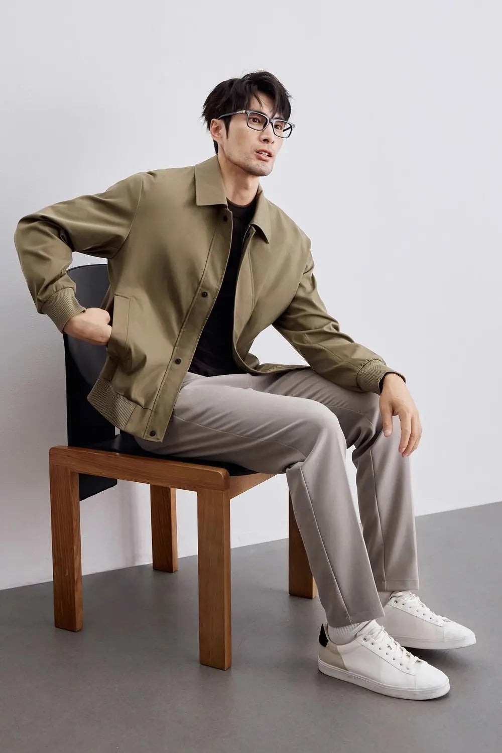 Alonzo – Herren Frühlingsjacke mit Kragen und Taschen