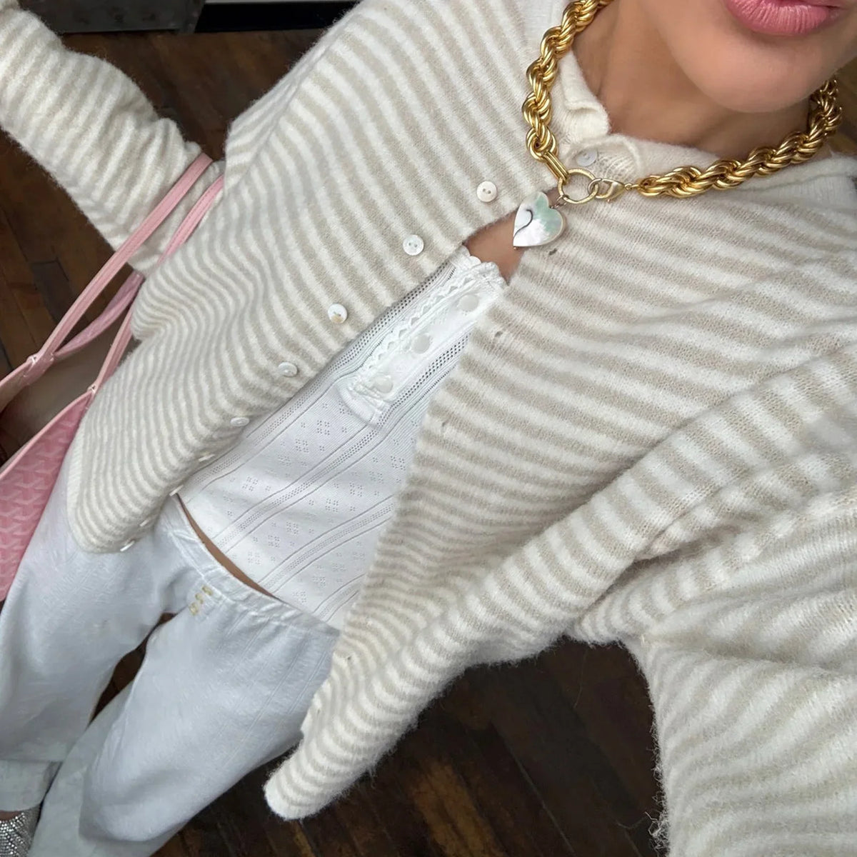 Julienne – Women's Striped Button Front Cardigan Sweater