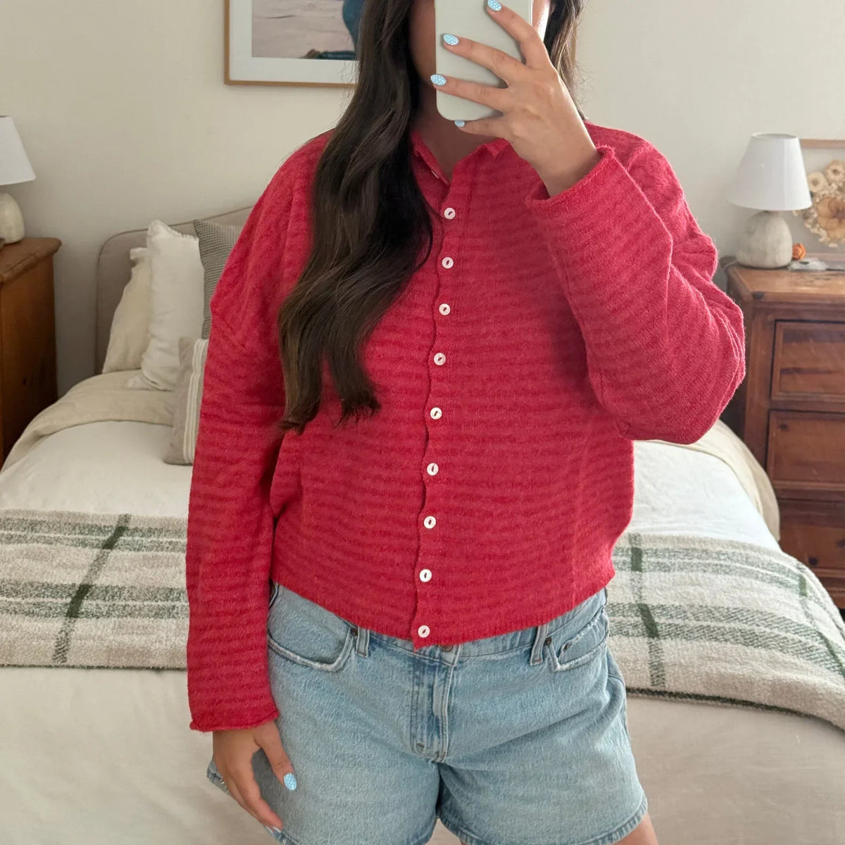 Julienne – Women's Striped Button Front Cardigan Sweater